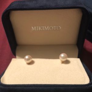 Mikimoto Gold Pearl Post Earrings